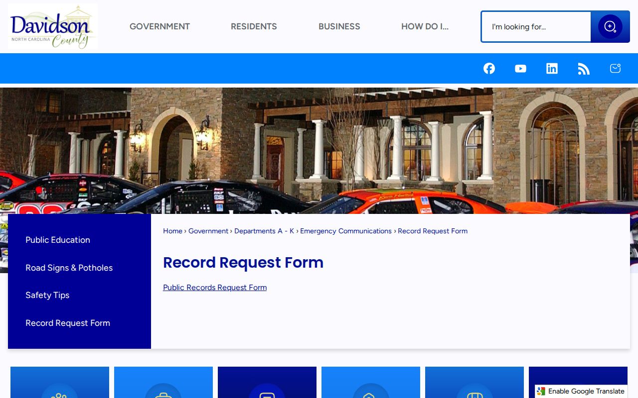 Thomasville people search Davidson County public records request form