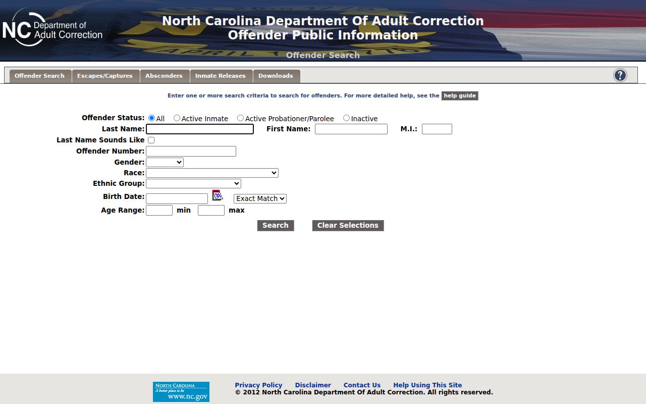 Thomasville public records state offender search form